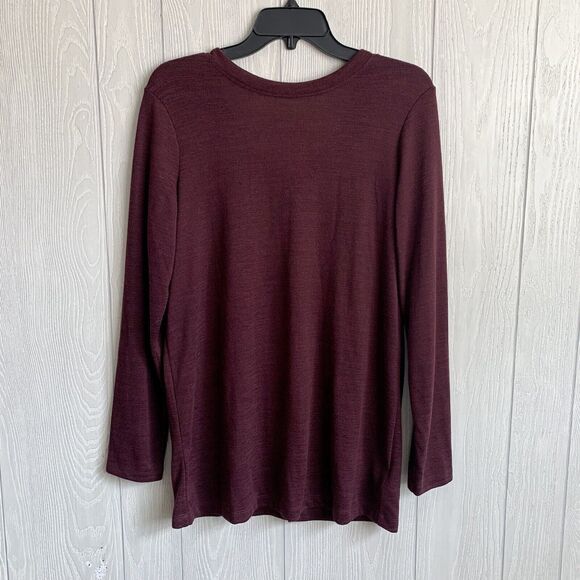 Lole Burgandy Long Sleeve Open Back Downtown Top Medium NWT - Picture 1 of 4